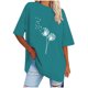 thumbnail image 1 of Camisetas de Manga Corta para las Mujeres Impreso Cuello Redondo Suelto Camiseta, Casual Cuatro Estaciones Blusa para el Hogar, 1 of 3