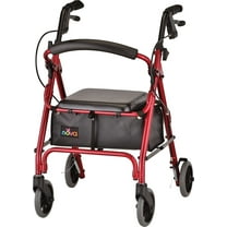 NOVA Medical Products GetGo Petite Narrow Rollator Walker Petite & Narrow Size, Rolling Walker for Height 40 - 54, Seat Height is 8.5Color, Red, 1 Count Pack of 1