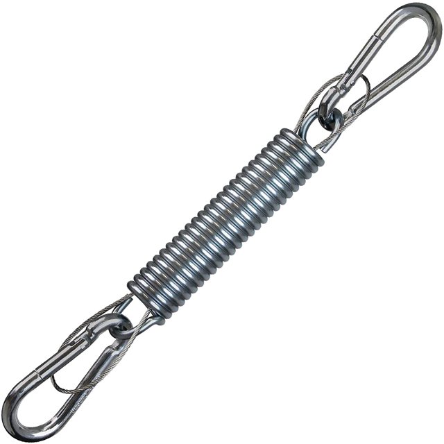 Muelle de suspensión de acero, gancho de 150 kg, hamaca, silla, cuerda colgante, seguridad, dos mosquetones