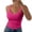 41# Hot Pink, variant on Women's Double Lined Basic Tank Top Adjustable Spaghetti Straps Sleeveless Camisole Shirts White S