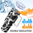 thumbnail image 5 of 40oz Tumbler with Handle and Straw, Vacuum Insulated Stainless Steel Travel Mug, Fits Car Cup Holder, Animal Print, 5 of 6
