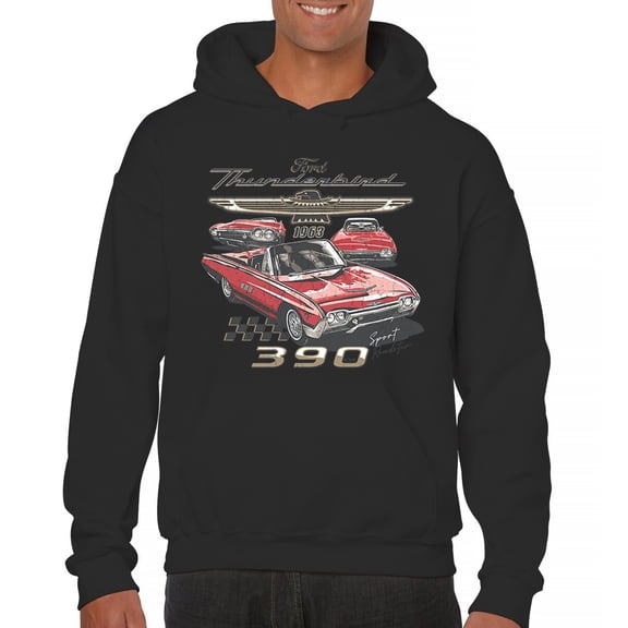 Ford 1963 Thunderbird 390 Sweatshirt Vintage Sport Roadster Classic American Convertible Retro Muscle Car Hoodie
