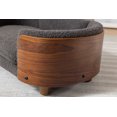 thumbnail image 4 of Pet Sofa, Small Size Scandinavian Style Elevated Dog Bed With Solid Wood legs and Bent Wood Back, Velvet Cushion, Mini Sofa for Dogs, Cats, Dolls and Other Pets, Dark Gray+Brown, 4 of 8
