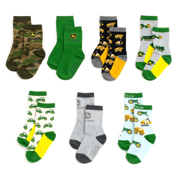 Crew Socks John Deere Construction Truck Tractor de 12-24 m para niño