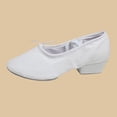 thumbnail image 6 of Hinvhai Womens Versatile Plus Size Adult Soft-Soled Heeled Ballet Shoes for Spring Summer Lace up Dance Canvas White 7(39), 6 of 9