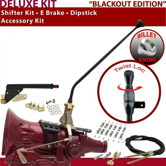 American Shifter TH200 Shifter Kit Black 23 in. E Brake Cable Clamp Dipstick for F4FD8
