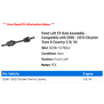 thumbnail image 2 of Front Left CV Axle Assembly - Compatible with 2008 - 2010 Chrysler Town & Country 3.3L V6 2009, 2 of 2