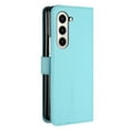 thumbnail image 7 of Wallet Case for Samsung Galaxy Z Fold 5, PU Leather Flip Protective Phone Case Card Slots Holder Pocket Emboss Flower Stand Magnetic Book Case for Samsung Galaxy Z Fold 5 - Lightblue, 7 of 7