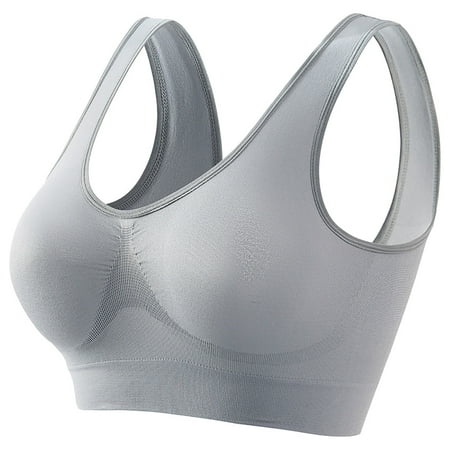 Juslio Minimizer Bras for Women Full Coverage Athletic Lightweight Vest Solid Yoga Bra