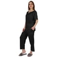 thumbnail image 3 of Inkmeso Short Sleeve Nightwear Pajama Set For Women Henley T-Shirt & Pajama Sleepwear Set, 3 of 7