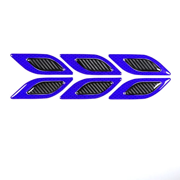 Speravity Pegatina reflectante de carcasa de coche de 6 piezas, pegatinas antideslizantes de fibra de carbono, decoración anticolisión para Automoción decorativa y accesorios Azul
