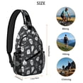 thumbnail image 5 of Sling Backpack,Ghost Boo Halloween Pattern Sling Bag with Water Bottle Holder,Waterproof Sling Bag for Men/Women with Headphone Jack for Hiking,Travel, 5 of 6