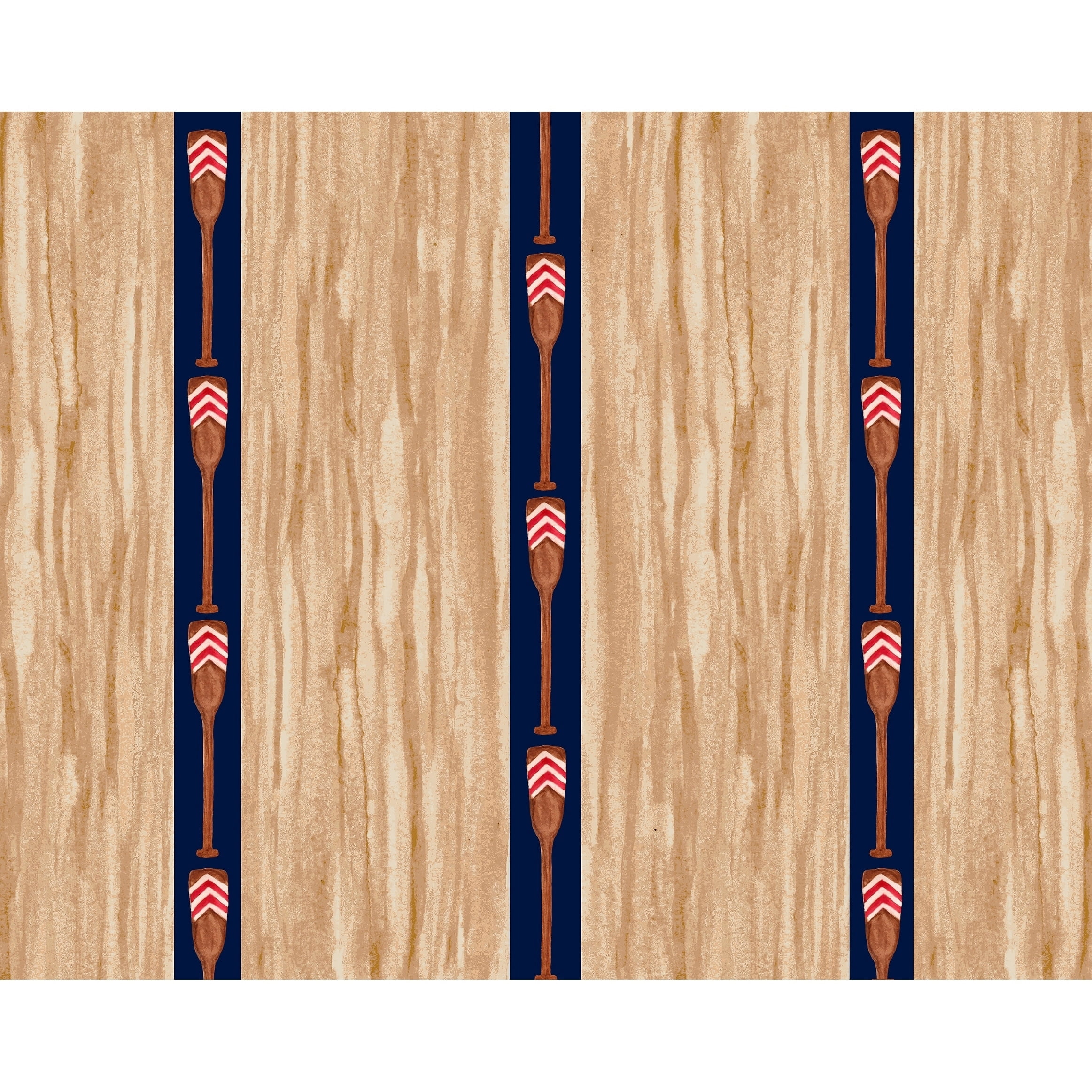 Simply Daisy, 18 x 14 Inch, Oar Stripe Trio, Stripe Print Placemat (Set of 4), Navy Blue