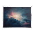 thumbnail image 2 of WOBOGO Acrylic Serving Trays 15.7x11.8 Inch Spill Proof Clear Decorative Organizer with Handle Clouds Dense Sky, 2 of 7