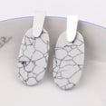 thumbnail image 5 of Natural Stone Turquoise Oval with Silver Brass Bar Statement Earrings Accessory, 5 of 9
