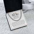 thumbnail image 2 of To My Dear Son - Never Forget How Much I Love You, Chain Necklace For Him for Birthday, Graduation, Anniversary, Cuban Link Chain, Stainless Steel or Yellow Gold, Message Card & Gift Box, 2 of 5