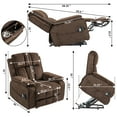 thumbnail image 3 of LITVZ Oversized Lifting Recliners for Seniors, Extended Footrest, Big and Tall Recliners 400 lbs Lay Flat Recliner with Heat & Massage Side Storage Cup Holder for Elderly Relaxing, 3 of 8