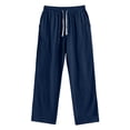 thumbnail image 7 of Afelkas Men's Relaxed Fit Casual Pants Drawstring Waist Lightweight Trousers for Daily Workwear and Easy Casual Weekend Outings Navy,S, 7 of 7