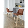thumbnail image 6 of LumiSource Brown Toriano 24" Fixed-Height Counter Stool - Set of 2, 6 of 11