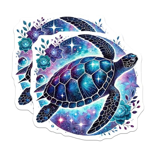 (2 Pack) Sea Turtle Magnets - Ocean Animal Art - Colorful Turtle - Nature-Inspired Magnets - Cute Turtle Magnets - 5" On Longest Side - for Cars, Fridges, Toolboxes - Made in USA - MAG4501