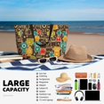 thumbnail image 3 of Yiaed Robot and Monsters Print Large Capacity Beach Travel Bag - Waterproof Zipper Vacation Tote for Sandproof Storage, and Camping, 3 of 5