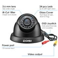 thumbnail image 3 of ZOSI HD 1080p 4in1 Security Camera, 24PCS IR LEDs 3.6mm Lens with IR Cut Weatherproof CCTV Camera Outdoor, 65ft Night Vision, 3 of 10