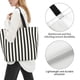 thumbnail image 3 of Balery Black And White Thick Stripes Bolsa Tote Estilo Estético con Cremalleras, Bolsa de Hombro, Bolsa de Compras Grande y Plegable, 3 of 8