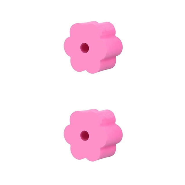 Ruiboury Moules en Forme de Fleur à Trou Unique Mousse Tournante Réutilisable Lavable Doublure Légère Résistante à l'Usure Gobelet Éponge Rose 95mm 2Ensemble