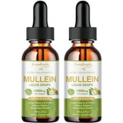 ( 2 Pack) Mullein Drops for Lungs - Vegan mullein leaf extract Highly Absorption - Lung Cleanse & Immune Support, Apple Flavor, 4 Fl oz