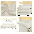 thumbnail image 5 of 111.8" Sectional Couch, U-Shaped Profile Sofa Including Two Single Seats And Two Chaise, Modern Chenille Comfy Modular Sofa with Comfy Wide Armrests and 2 Layer Seat Cushions, for Living Room, White, 5 of 9