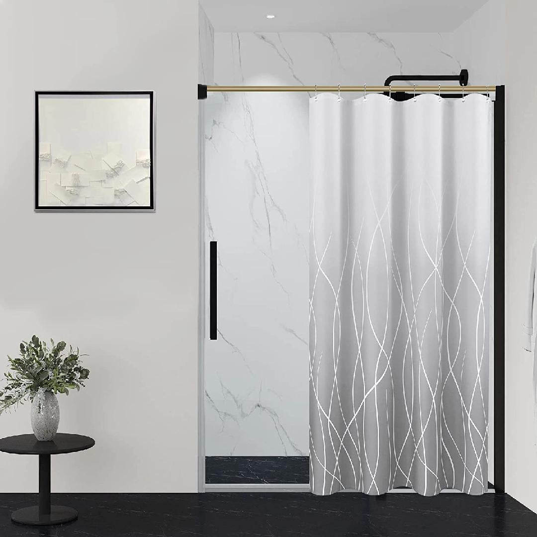 Shower Curtain Set with Hooks Grey Shower Curtain for Bathroom Ombre