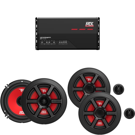 MTX Audio JH7005 Jackhammer 5 Ch. Amp, (2) TERMINATOR 6.5" Seperates & 6.5" Coaxial Bundle