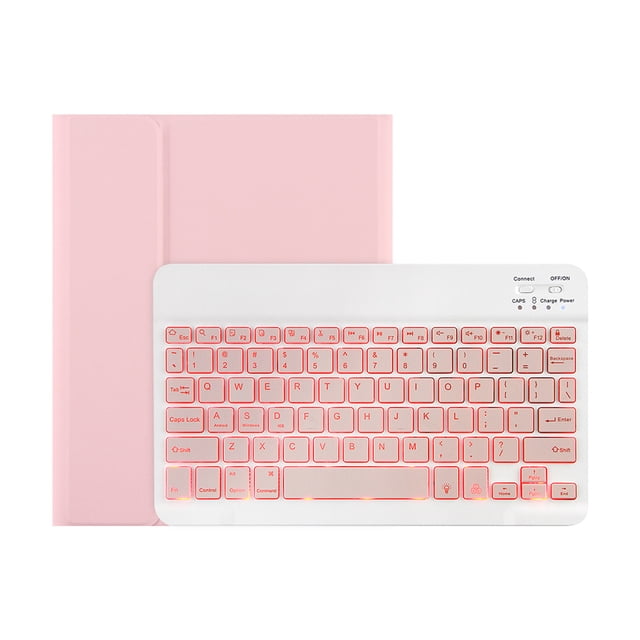 Amdohai Keyboard Case with 7 Color Backlight Detachable Bluetooth3.0 Keyboard Pen Slot Compatible with iPad Pro 11(2018/2020) Pink