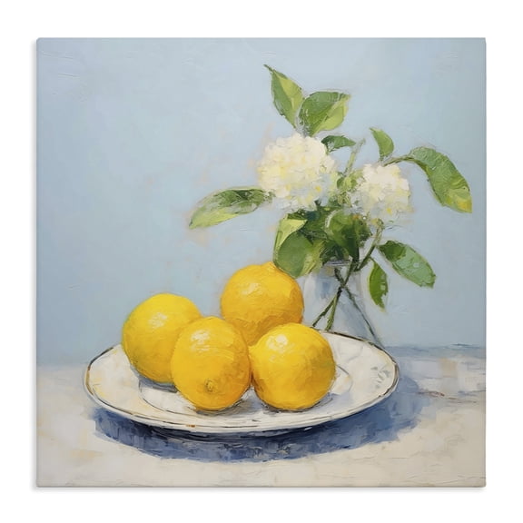 Stupell Industries Modern Vase of Flowers and Lemons Canvas Art, 17 x 17, by Creative Studio