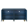 thumbnail image 6 of Modern Fluted Sideboard Buffet with Storage, Curve Element with Strict Lines, 4 Doors Storage Cabinet with Adjustable Shelves for Kitchen, Dining Room, Living Room (Navy Blue), 6 of 6
