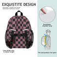thumbnail image 5 of Pink and Black Checkered Pattern Backpack for School, Cute School Bag with Adjustable Shoulder Straps and Padded Back, 15"x11.42"x5.5", 5 of 5