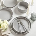 thumbnail image 4 of Stone Lain Haven 16-Piece Dinnerware Set Stoneware, Borosilicate Glass, Service for 4, Grey, 4 of 6