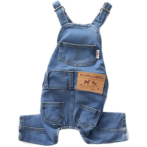 GASTROPOD Dog Shirts Clothes Dog Denim Overalls, Pet Jean Overalls Apparel, for Small Medium Dogs & Cat, S