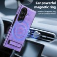 thumbnail image 6 of Magnetic for Samsung Galaxy Z Fold 7 PU Leather Case, Compatible with Magsafe, Built-in Invisible Stand, Premium Ultra Slim Adjustable Kickstand Protective Phone Case for Galaxy Z Fold 7, Purple, 6 of 9