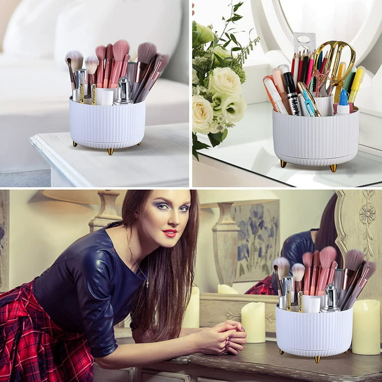 Makeup Brush Holder Organizer,360 Rotating Pencil Pen Holder Cup,5 Slot Make  Up Brushes Cup,desk Accessories