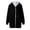 Black, variant on ICHUANYI Womens Fashion Solid Oversized Jackets Zip Up Hooded Coat Outwear with Pocket Fall Winter Cloth
