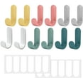 thumbnail image 1 of 12 ganchos autoadhesivos coloridos, gancho de pared de plástico, ganchos para toallas de alta resistencia, gancho para perchero para baño, dormitorio, cocina, oficina, puerta Adepaton YQ-0803, 1 of 7