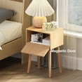 thumbnail image 4 of Nightstands Set of 2, Small Side Table, Bedside Table with Fluted Door, Solid Wood Feet; Modern Mid-Century End Table for Bedroom, Small Space (Natural), 4 of 7