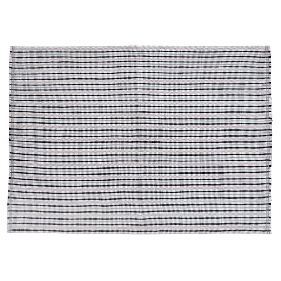 Mainstays Coastal Stripe Indoor 4' x 5.75' Area Rug - Blue, White, and Black