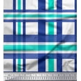 thumbnail image 1 of Soimoi Green Poly Georgette Fabric Gingham Check Decor Fabric Printed Yard 52 Inch Wide, 1 of 5