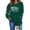 Green, variant on Women's Sweatshirt Varsity Letter Merry Graphic Long Sleeve Pullover Top