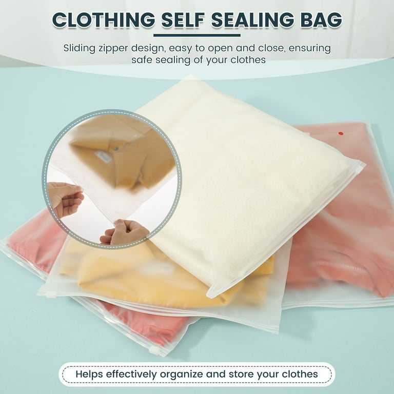 50 Pcs Clothing Packaging Bag 25x35cm Frosted Zipper Plastic Bags