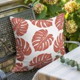 thumbnail image 3 of Throw Pillow Covers 24x24 Inch, Red Monstera Leaf Decorative Pillow Cases for Couch Sofa Bed, Tropical Plant Foliage Botanical Boho Cotton Linen Square Home Decor Pillowcases with Hidden Zipper, 3 of 9