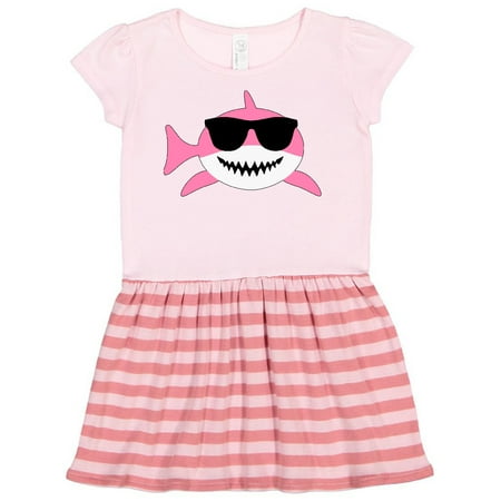 

Inktastic Cute Pink Shark with Sunglasses Gift Toddler Girl Dress