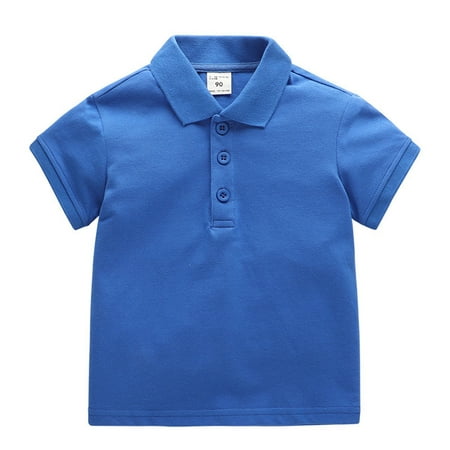 KAUOD Toddler Baby Boys Pol𝐨 Shirts Short Sleeve Turndown Collar Button Down Tshirt 𝐆olf Athletic Tops Kids Solid Basic Golfshirt